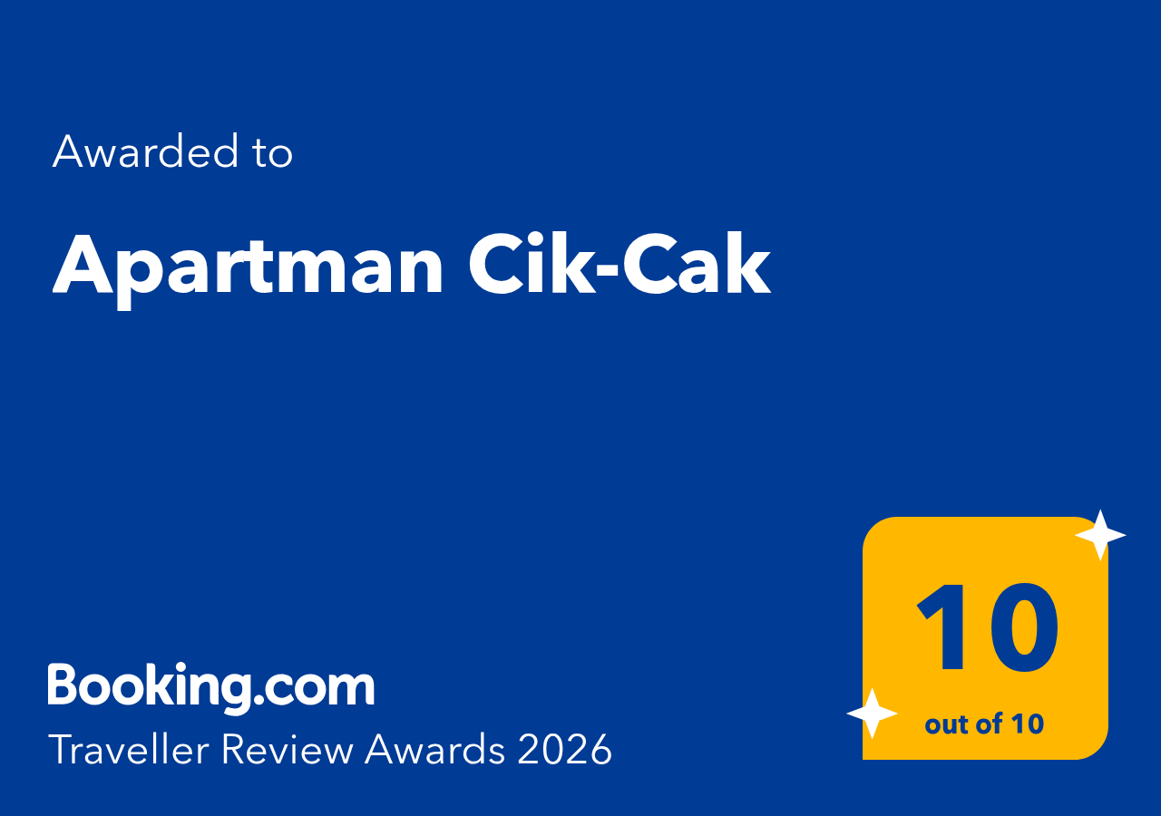 Booking.com Traveller Review Award 2026 — Apartman Cik-Cak 10/10